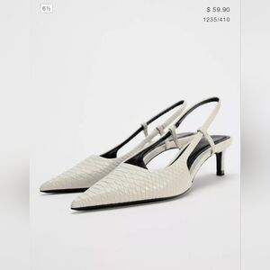 Zara Slingback Kitten Heels